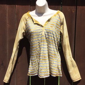 Prana, Long Sleeve, V-Neck Tee w/ Burnout Effect